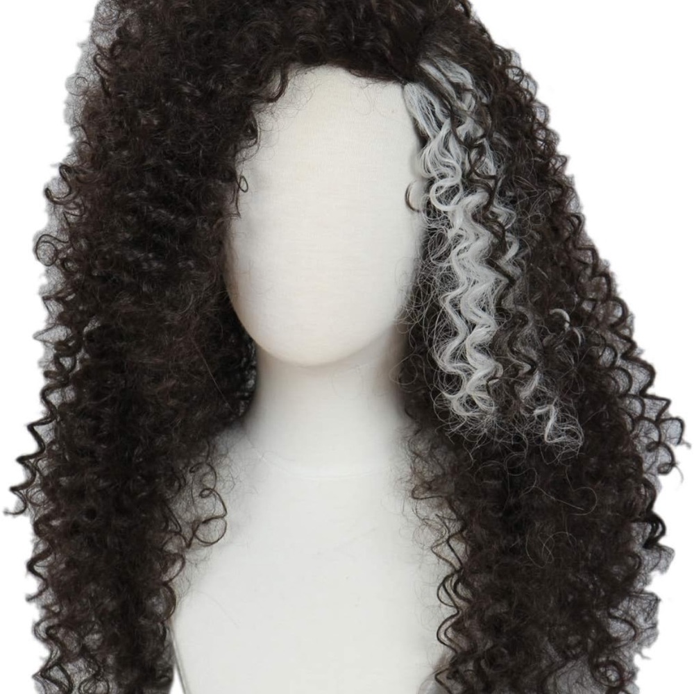 Curly Black and White Wig